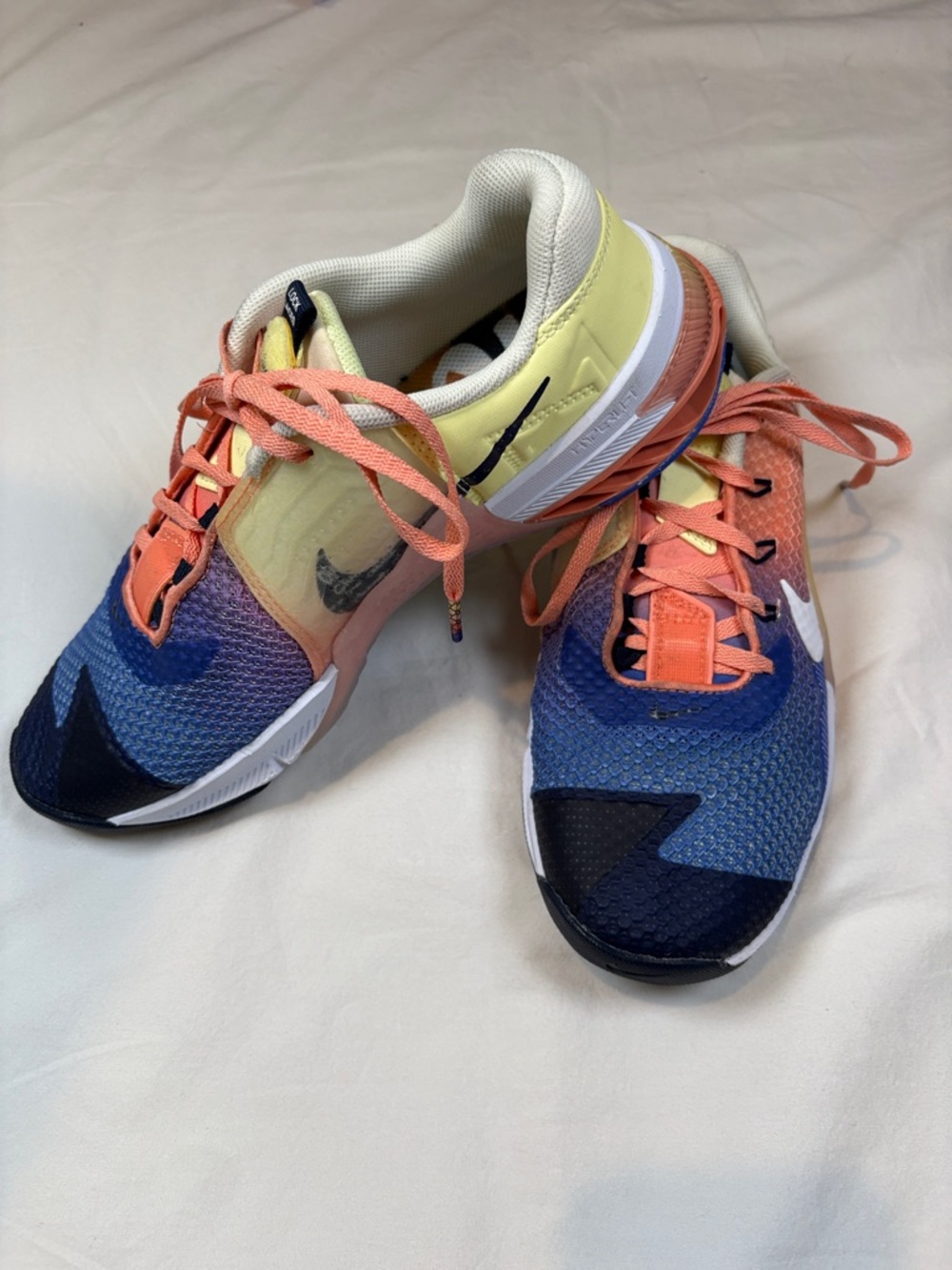 Nike Men’s Multicolor Court Shoes - Coral, Blue & Yellow